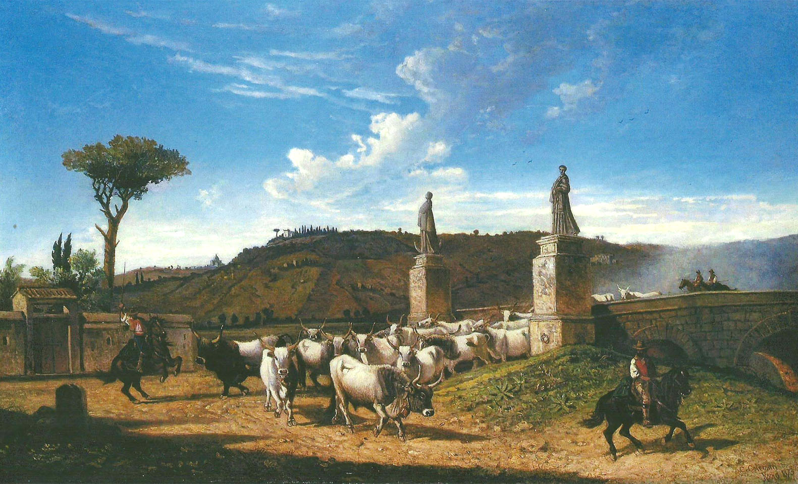 Enrico Coleman,Buffles au Pont Milvius (1873)
